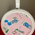 Vintage Holly Hobbie Carrying Case pink  checkered pattern w/hand snap closure