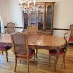 Vintage Dinning Set with 6 chairs and China Cabinet