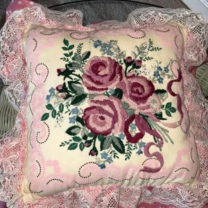 Photo of Crewel Embroidery Pillow