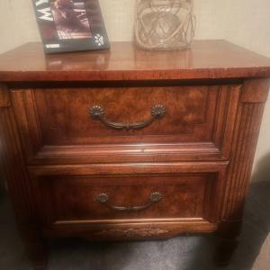 Photo of Bed side table with drawers. In great condition 