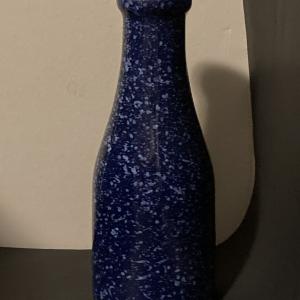 Photo of Monmouth Western Stoneware art pottery vase bottle look speckled blue