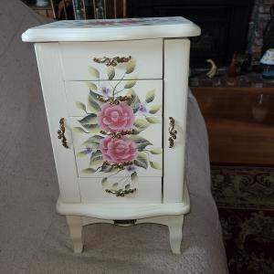 Photo of Thomas Pacconi Classics Jewelry Armoire Music Box with Hand Painted Roses