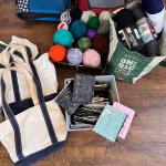 Skeins of Yarn, Canvas Totes, Change Purses