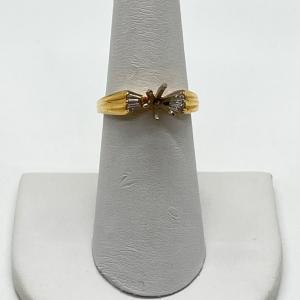 Photo of LOT 75: 14K Gold Size 6 Ring - Missing Center Stone - 6 Baguettes 1/3 CT total -