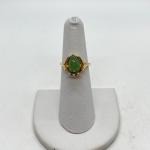 LOT 57:  4.10 gtw 14K Gold Jade Ring with seed pearls sz 6