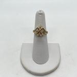 LOT 59: 14K Gold Diamond Cluster Ring - Size 6 - 5.0 gtw
