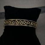 Greek Key Gold Band Bracelet , Hinged