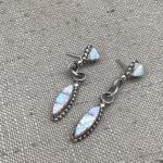Vintage Opal Earrings Sterling Silver