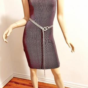 Photo of Titanium Cornrows Plise' body con dress  textured Very chic