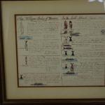FRAMED PAGE OF A WHALERS DIARY. REPRODUCTION PRINT. FOLK ART STYLE FRAMED