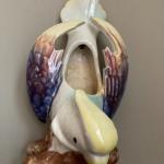 Vtg wall pocket vase or standing planter cockatoo parrot 8"