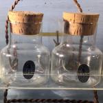 37KB - pilgrim blown glass spice set in lucite holder