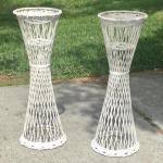 Lot 25 pair of spun fiberglass Russel Woodward plant stands