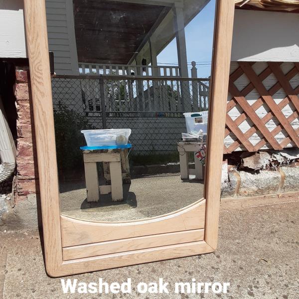 Photo of Washed oak  mirror