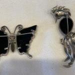 Bird and butterfly pins 925