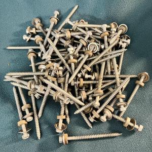 Photo of 72 PC. 3-3/4” LONG SCREWS WITH WASHERS AND RUBBER GASKETS