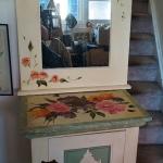  Lovely Painted Cabinet and Mirror - Floral Designs