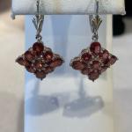 925 dangling reddish stone earrings