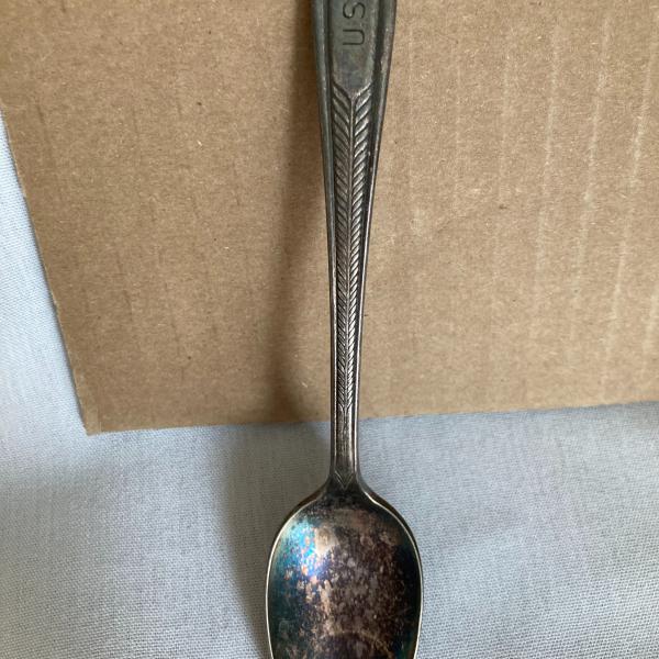 Photo of Lot of 6 teaspoons marked U.S.N. 6" National Silver Co. A1