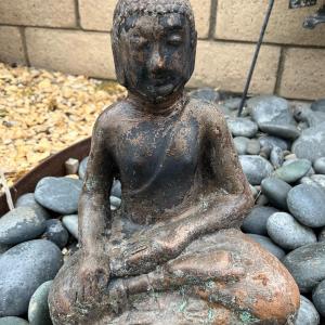 Photo of Modern Figurine Sculpture Decorated Sitting Buddha Garden Sculpture