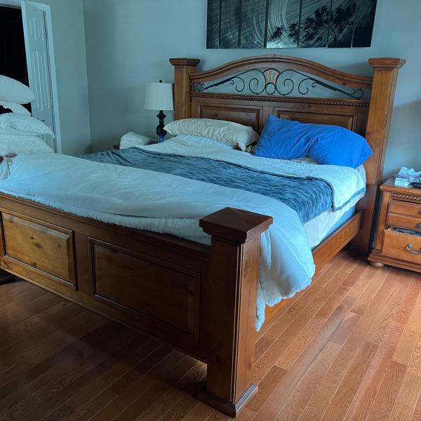 Photo of Large California King Bed with Side Tables & Lamps