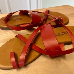 Photo of Sophia Milano Italy Red Leather Gladiator Sandals Butter Soft