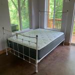 Full-sized White Iron Bed Frame (B2-KW)