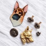 Vintage dog brooches and earrings