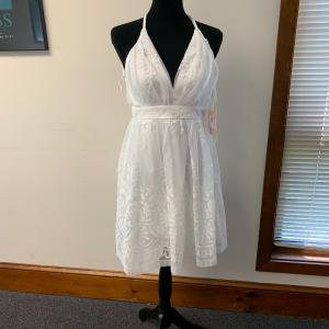 Photo of Lovely White and Bright Summer Dress, Sz Small, NWT