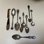 1344 Souvenir Spoons Sterling & Silver Plate