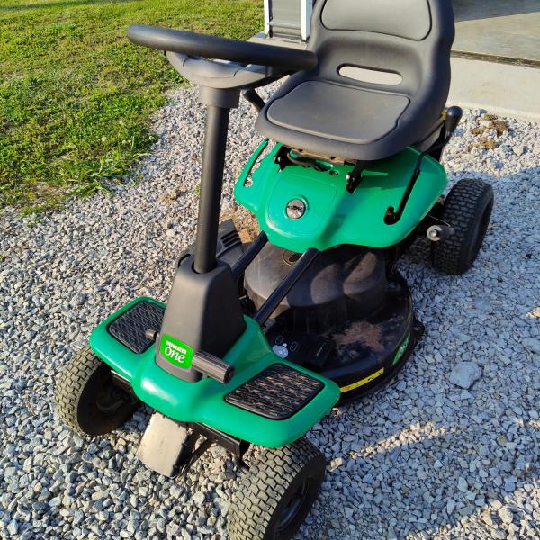 Photo of WEEDEATER-ONE 26" riding lawn mower w/ electric start