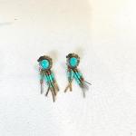 1249 Turquoise and Silver Pierced Earrings