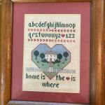 “Home is Where the Heart is” framed Crosstitch sampler