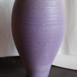 LAVENDER COLORED HAND THROWN POTTERY VASE STAMPED ROWE POTTERY OF CAMBRIDGE