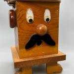 Vintage Funny Face Wooden Handcrafted Candy Bubblegum Peanut Machine Dispenser
