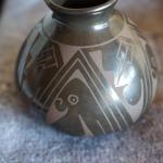 MATA ORTIZ BLACK POT ETCHED CREATED AND SIGNED BY FITO TENA