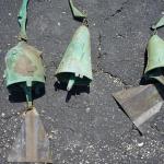 YARD ART BELLS TO HANG TO INCLUDE METAL OF VARIOUS STYLES AND FORM,