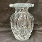 Thick and Chunky sculptured Glass Swirl Pattern Vase