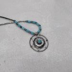 Vintage Turquoise Liquid Sterling Silver 16" Necklace