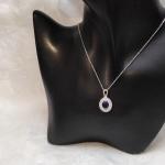 Vintage Sapphire and CZ 925 18" Necklace