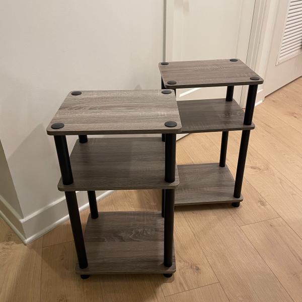 Photo of Side Table, 2-Pack, French Oak Grey/Black