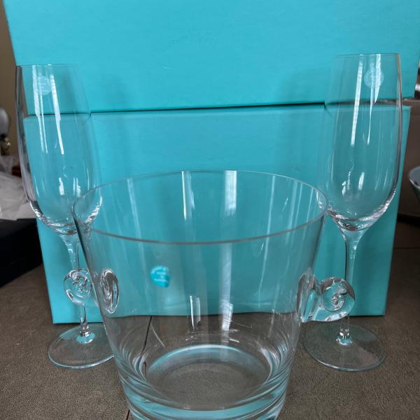 Photo of Tiffany Champagne Flutes and Ice Bucket