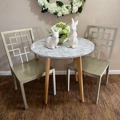 Photo of Apartment Size Table and two Chairs-PRICE REDUCED!