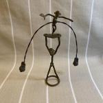 Vintage Brass/Metal Balancing Monkey Sculpture
