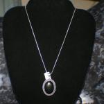 Nickel Silver Black Onyx Pendant on Chain