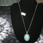 Nickel Silver Turquoise(sy) Pendant on Chain