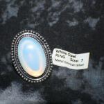 Nickel Silver White Opal Ring