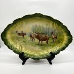 Antique W P La Belle American Porcelain China Elk Woods