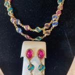 Vintage Swarovski necklace and clip ons
