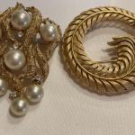 2 Crown Trifari signed brooches